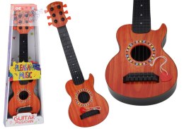Gitara Zabawkowa Dla Dzieci Kostka Do Gry Drewno Pomarańczowa