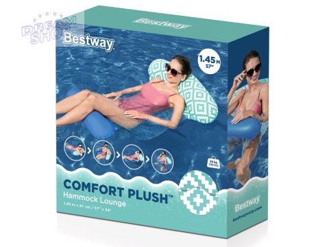 Bestway Fotel do pływania leżak hamak wodny Comfort Plush 145x87 cm 43555