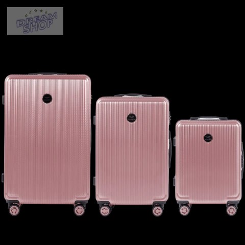 PC565, Zestaw 3 walizek (L,M,S) Wings Policarbon, Pink