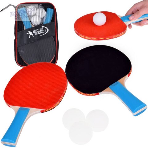 Drewniane PALETKI do gry w ping-pong + 3 piłeczki Tenis stołowy SP0768