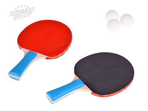 Drewniane PALETKI do gry w ping-pong + 3 piłeczki Tenis stołowy SP0768