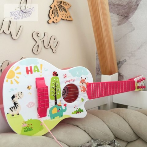 WOOPIE Gitara Akustyczna dla Dzieci Czerwona 55 cm