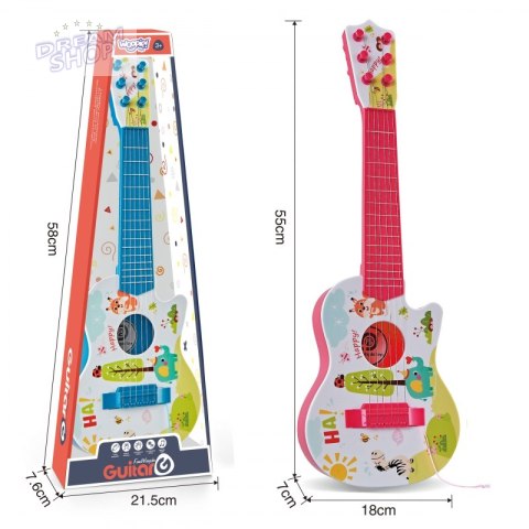 WOOPIE Gitara Akustyczna dla Dzieci Czerwona 55 cm