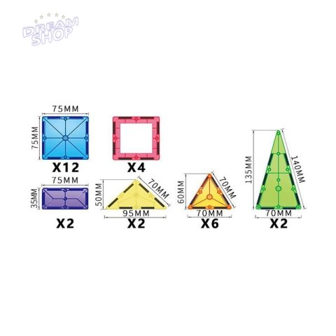 WOOPIE Magnetyczne Klocki Konstrukcyjne Montessori 3D