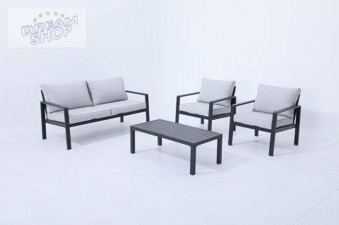 Meble Ogrodowe Aluminiowe Sofa + Dwa Fotele + Stolik