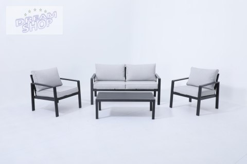 Meble Ogrodowe Aluminiowe Sofa + Dwa Fotele + Stolik