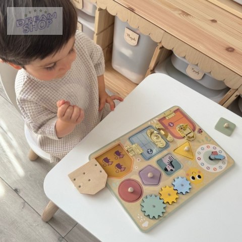 TOOKY TOY Tablica Manipulacyjna Zamki Zębatki Sorter Zegar