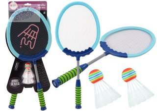 Zestaw 2 Rakietek Do Gry W Badmintona Paletki Lotki Badminton Niebieski