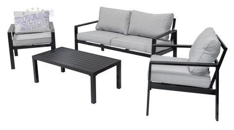 Meble Ogrodowe Aluminiowe Sofa + Dwa Fotele + Stolik