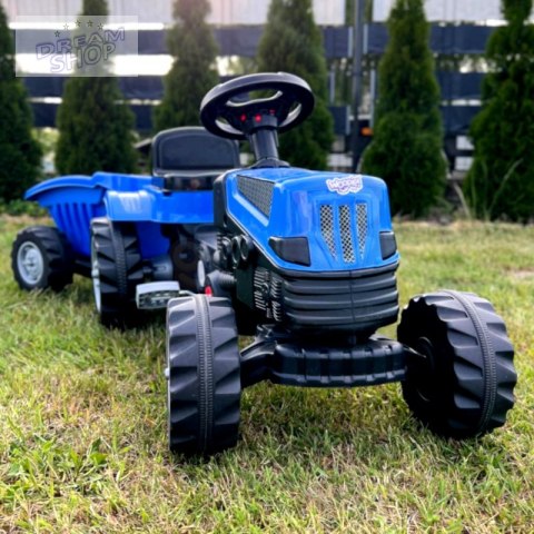 WOOPIE Traktor na Pedały Farmer GoTrac MAXI PLUS z Przyczepą Niebieski Ciche Koła