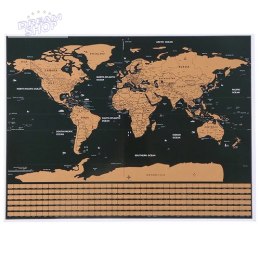 Mapa świata - zdrapka z flagami + akcesoria 23442