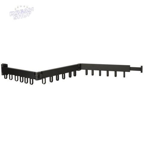 Suszarka na pranie wieszak ścienny składany czarny 123cm Suszarka na pranie wieszak ścienny składany czarny 123cm