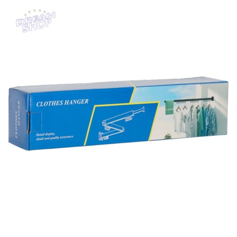 Suszarka na pranie wieszak ścienny składany czarny 123cm Suszarka na pranie wieszak ścienny składany czarny 123cm