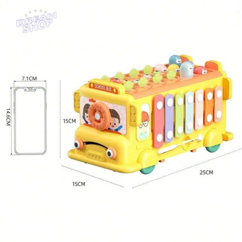 WOOPIE BABY Interaktywny Autobus Edukacyjny 6w1 Młoteczek Cymbałki +18 m