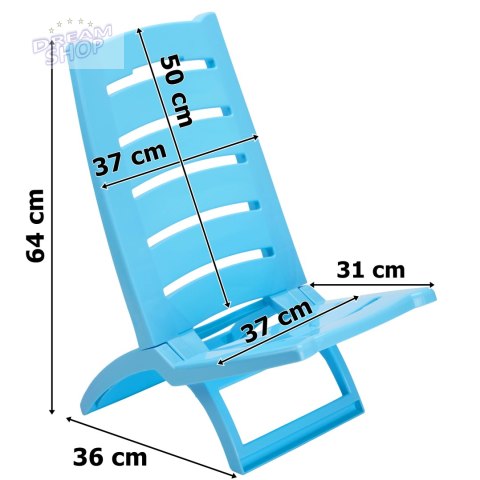 Krzesełko plażowe TIRRENO niebieskie