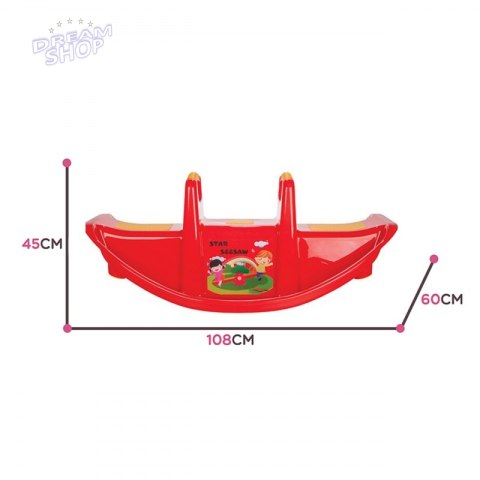 WOOPIE Bujak Wieloosobowy STAR Huśtawka Równoważna Czerwony
