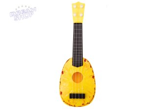 Ukulele Dla Dzieci Mini Gitara 4 Struny Motyw Ananasa Gitarka Żółta 15″