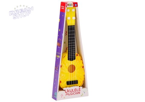 Ukulele Dla Dzieci Mini Gitara 4 Struny Motyw Ananasa Gitarka Żółta 15″