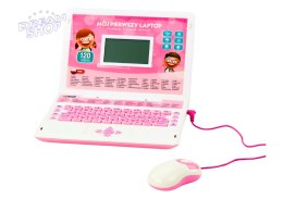 Laptop Edukacyjny Interaktywny 60 Funkcji Dwa Języki Myszka Różowy