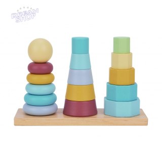 TOOKY TOY Trzy Wieże Układanka w Stosy Sorter Montessori