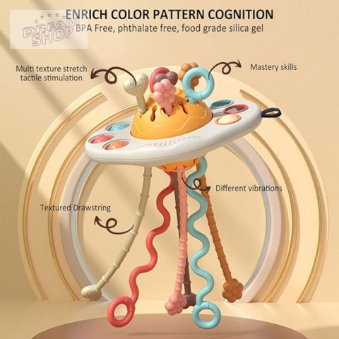 WOOPIE BABY Zabawka Sensoryczna Montessori Gryzak Grzechotka Wielofunkcyjny UFO