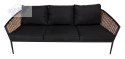 Duży Zestaw Mebli Ogrodowych Aluminiowe Sofa + Dwa Fotele + Stolik