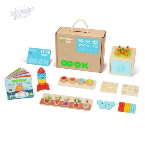 TOOKY TOY Box Pudełko XXL Montessori Edukacyjne 7w1 Sensoryczne 16-18 Mies.