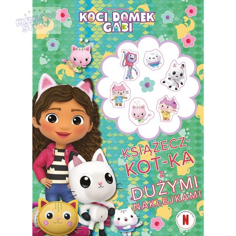 Książecz-kot-ka z dużymi naklejkami kolorowanka Koci domek Gabi Trefl 97641