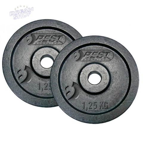 OBCIĄŻENIE ŻELIWNE CZARNE 2x1,25 KG BEST SPORTING fi 30mm