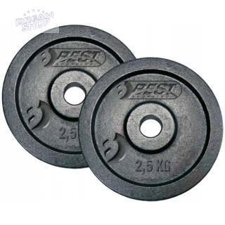 OBCIĄŻENIE ŻELIWNE CZARNE 2x2,5 KG BEST SPORTING fi 30mm