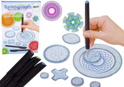 Zestaw Geometryczny Spirograf Kółka Pisaki Modelina 28 El Zestaw Geometryczny Spirograf Kółka Pisaki Modelina 28 El