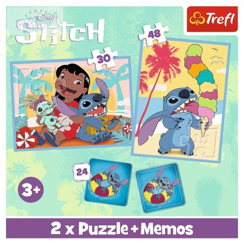 Puzzle 2w1+ Memos Lilo & Stitch Wesoły Dzień Disney 3+ Trefl 93585