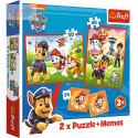 Puzzle 2w1+ Memos Psi Patrol 3+ Psia ekipa w akcji Trefl 93337