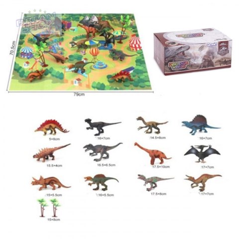 WOOPIE Zestaw XL Figurki Dinozaury + Kuferek + Mata