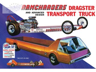 Model Plastikowy - Samochód 1:25 Ramchargers Dragster & Transporter Truck