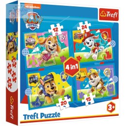 Puzzle 4w1 Psi Patrol Biegnące Pieski 3+ Trefl 34628