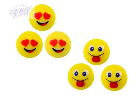 Zestaw Piłeczek Kauczukowych Emoji Żółte 6 Szt