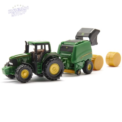 Siku Farmer Traktor z John Deere z prasą metal model S1665