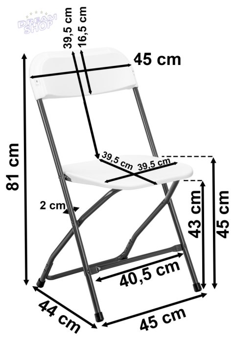 Krzesło Cateringowe składane SIMPLO WHITE białe