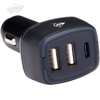 ŁADOWARKA SMOCHODOWA MULTI 2x USB A + USB C DUNLOP