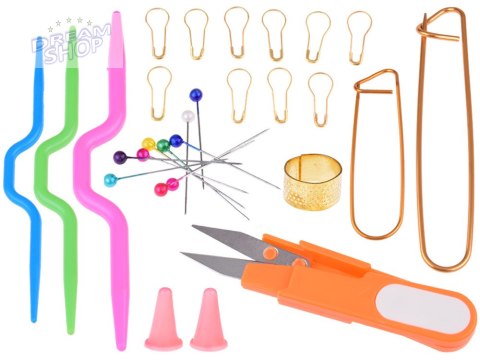 Zestaw do szydełkowania 100ele szydełka 0,6-6,5 akcesoria etui ZA5319