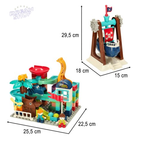 Klocki konstrukcyjne tor kulkowy 121 el. Bibi-inn