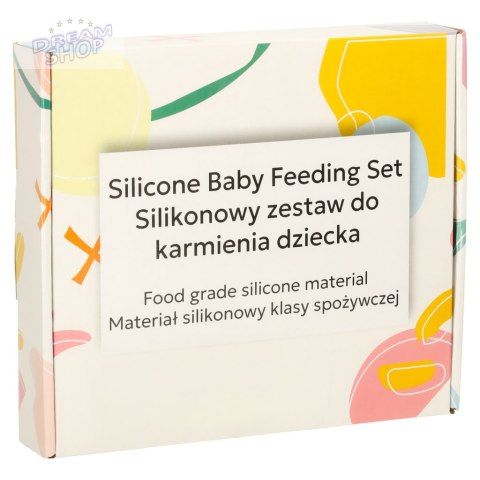 Naczynia silikonowe dla dzieci zestaw 4 elementów miś pomarańczowy Naczynia silikonowe dla dzieci zestaw 4 elementów miś pomarańczowy
