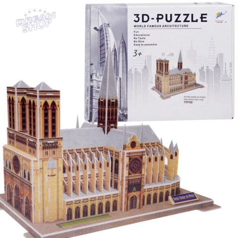 Puzzle 3D Katedra Notre-Dame 77-elementów Puzzle przestrzenne Paryż ZA5402