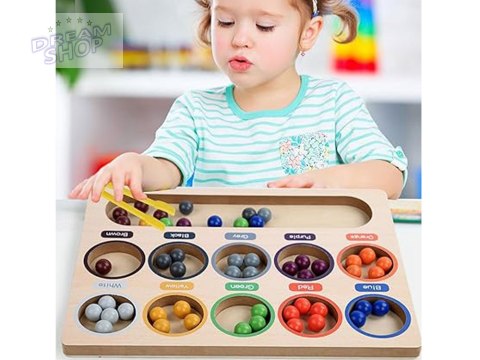 Kolorowe Kulki Układanka Montessori Mozaika Sorter nauka kolorów ZA5329