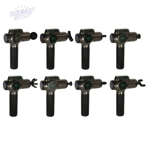 Pistolet do masażu masażer do pleców ciała wyświetlacz LED 8w1 Pistolet do masażu masażer do pleców ciała wyświetlacz LED 8w1