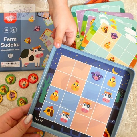 TOOKY TOY Gra Sudoku Dla Dzieci Wersja Farma