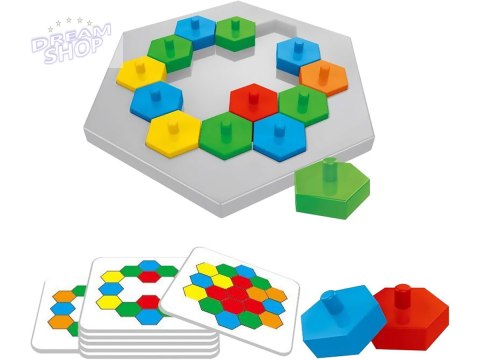 Edukacyjna Gra Logiczna Na Refleks Karty, Układanka "Puzzle Chessboard" Klocki + 30 kart