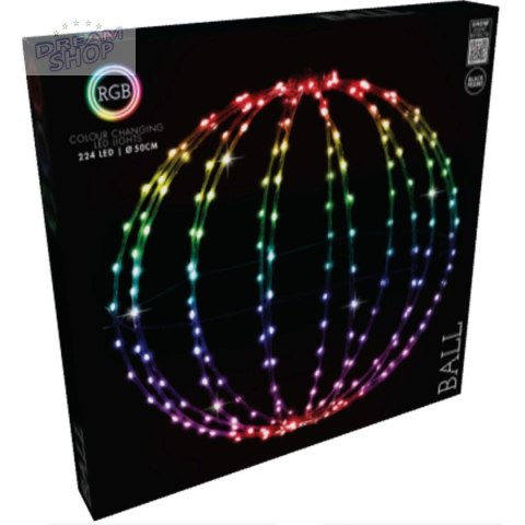 KULA DEKORACYJNA WISZĄCA 224LED RGB 50CM