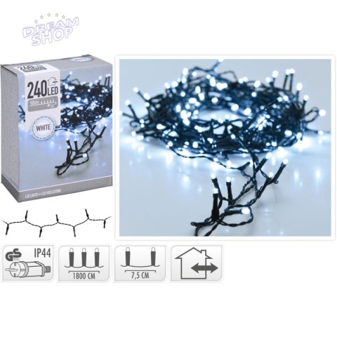 LAMPKI CHOINKOWE ŁAŃCUCH ŚWIETLNY 240 LED ZIMNY BIAŁY